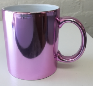 pink metallic mug