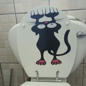 Hanging cat vinyl sticker décor