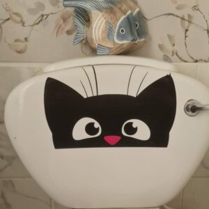 Peeking cat vinyl sticker décor