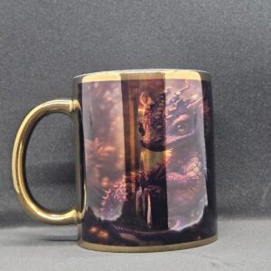 golden metallic mug