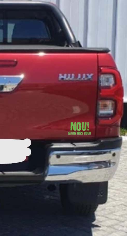 nou gaan ons boer decal