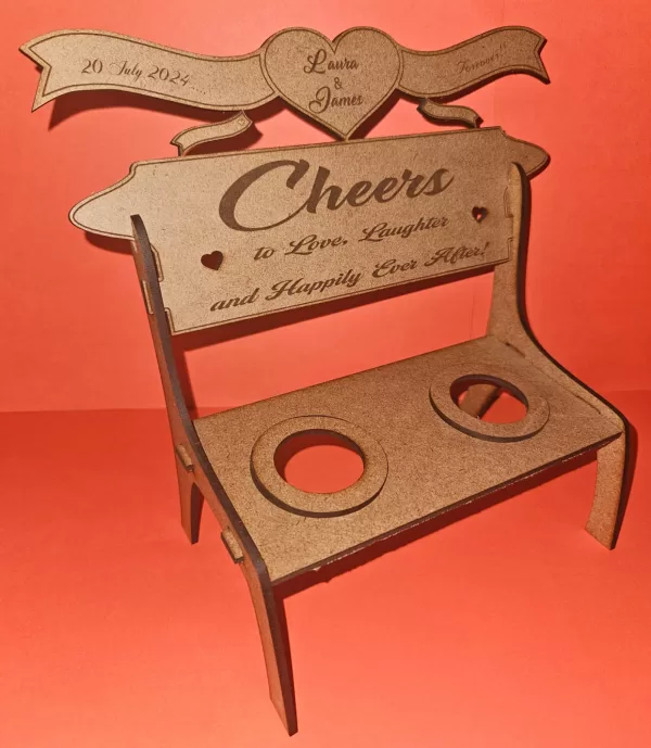 wedding shot glass bench