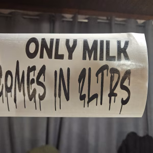 only milk comes in 2 litres vinyl decal