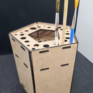 laser cut paint brush holder
