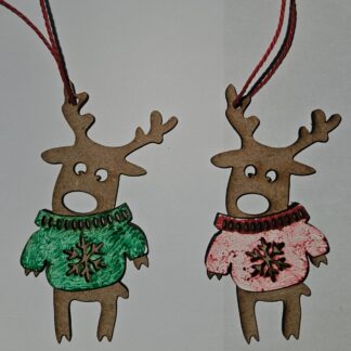 reindeer christmas tree ornaments (set of 4)