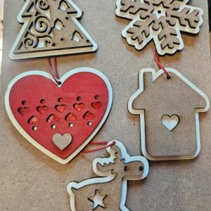 assorted christmas tree ornaments set of 6