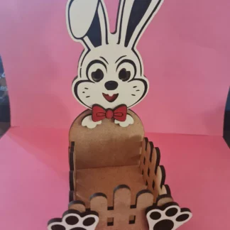 easter bunny with fence basket