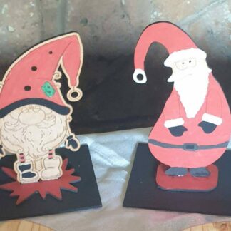 christmas table decor santa gnome and fat santa