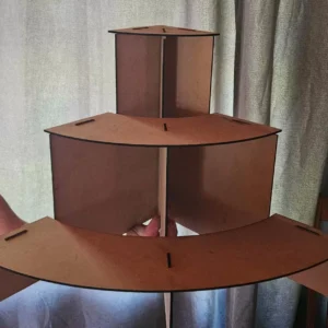 laser cut corner display stand rounded
