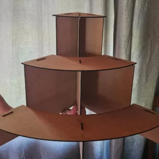 laser cut corner display stand rounded