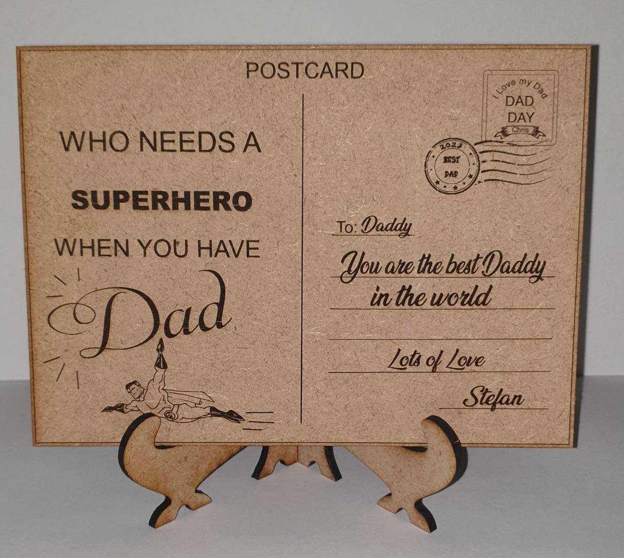 father's day post cards with stands