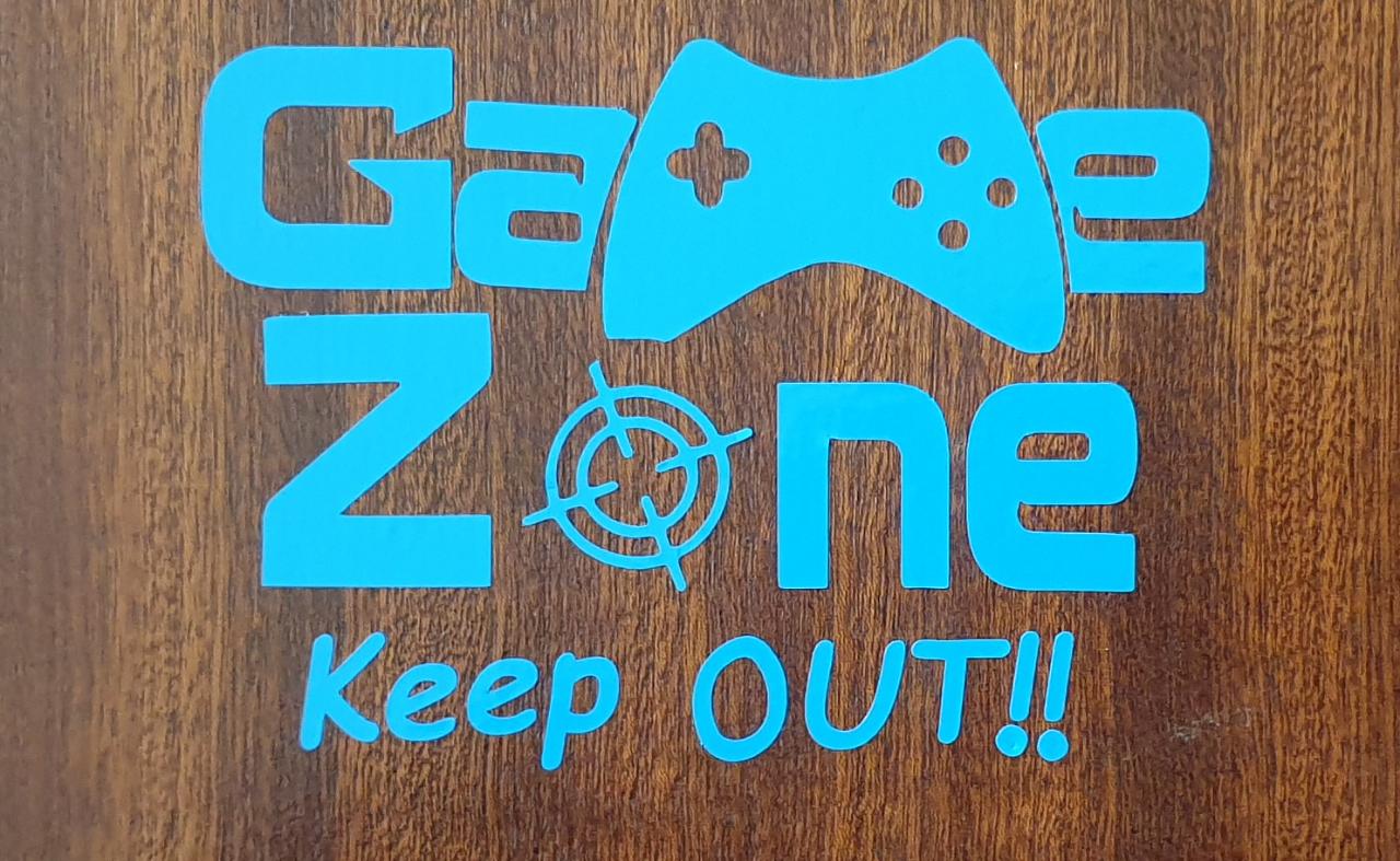 game zone vinyl decal 130mm x 195mm