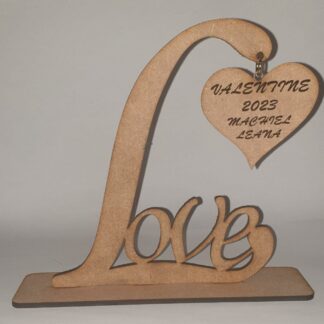 love with hanging heart valentines table decor