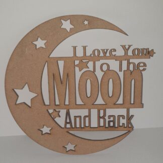 love quote love you over the moon 15cm