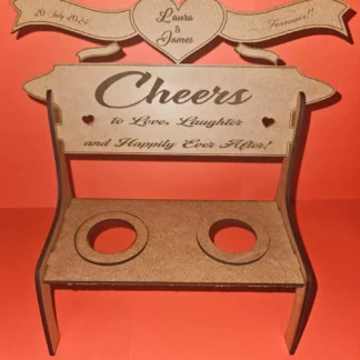 wedding shot glass bench