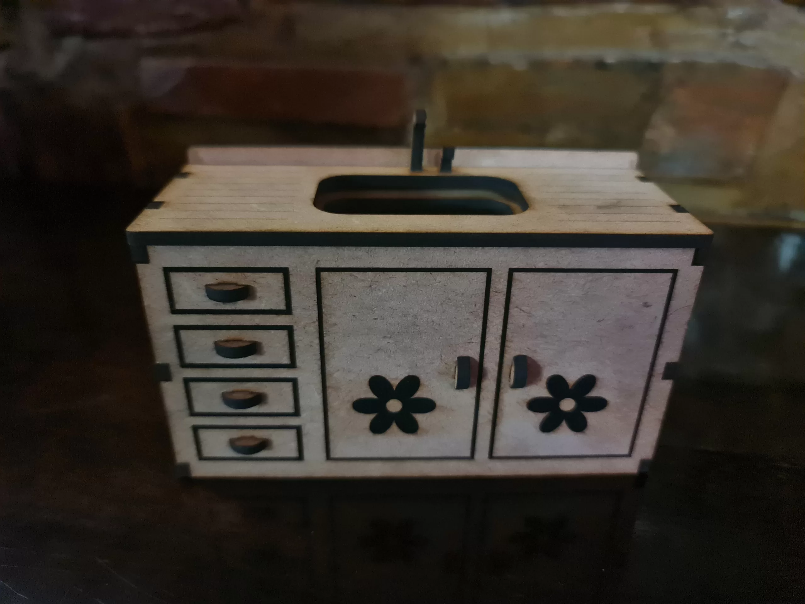doll house laser cut furniture kitchen basin