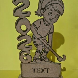 laser cut wooden hockey trophy